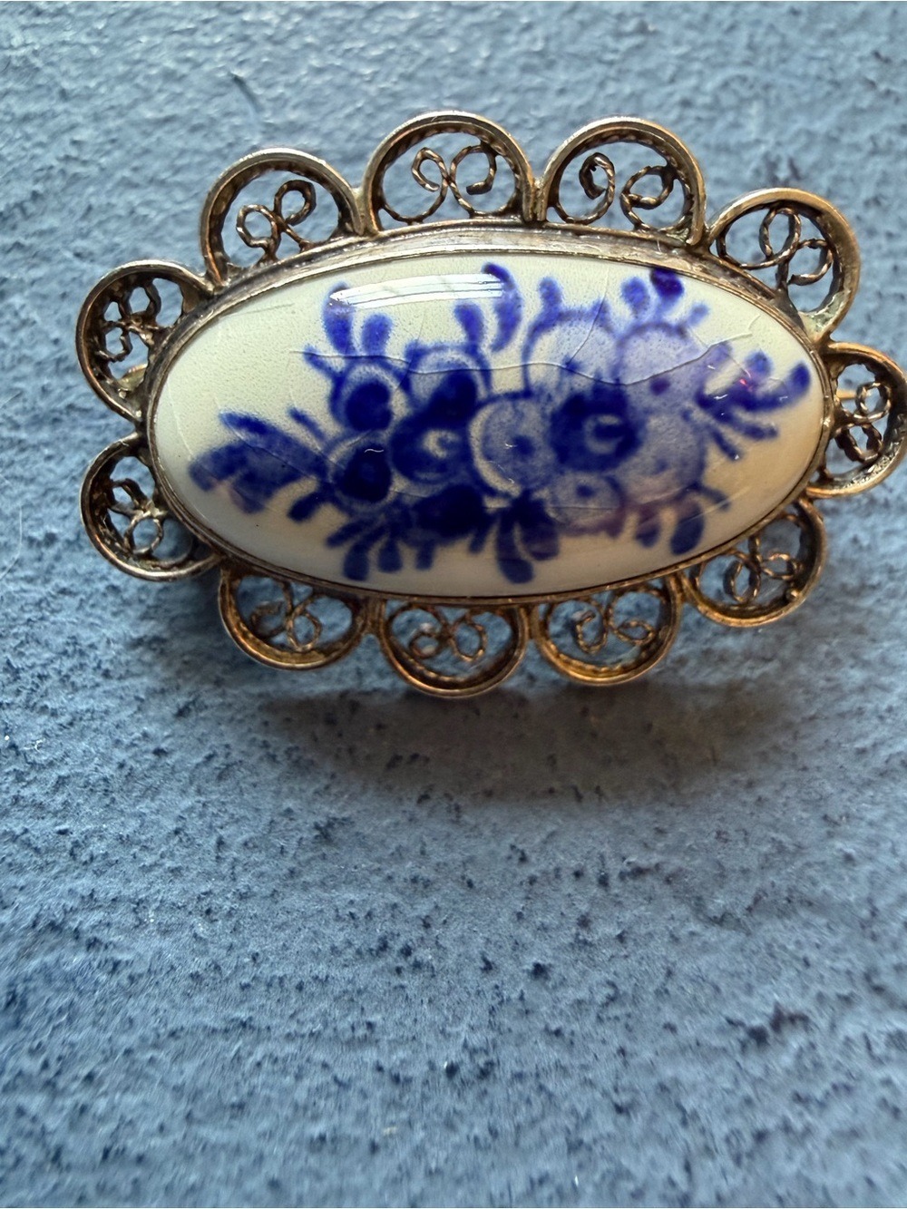 Vintage Delft Silver Brooch - Picture 5 of 5